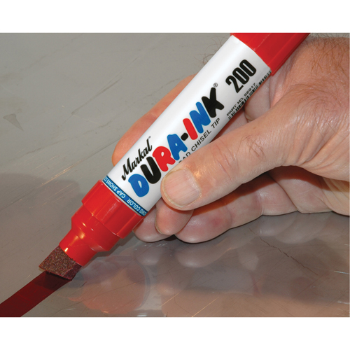 Dura-Ink&reg; Marker #200, Red, Chisel Tip Haskins Industrial Inc.