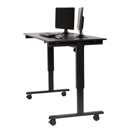 Adjustable Stand-Up Desk, Stand-Alone Desk, 45-1/4" H x 29-1/2" D, Black Haskins Industrial Inc.