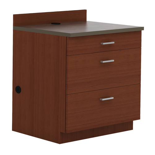 Modular Base Cabinet, 3 Drawers, 36" W x 25" D x 39" H, Mahogany Haskins Industrial Inc.