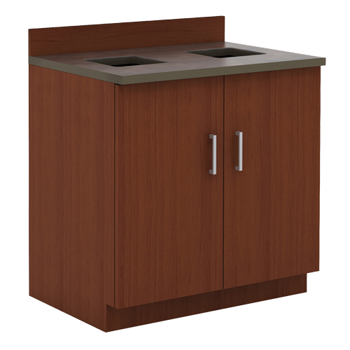 Modular Base Cabinet, Melamine, 39" H x 36" W x 25" D, Mahogany Haskins Industrial Inc.