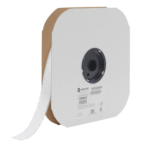 Fastener Tape, Loop, 25 yds x 3/4", Sew-On, White Haskins Industrial Inc.