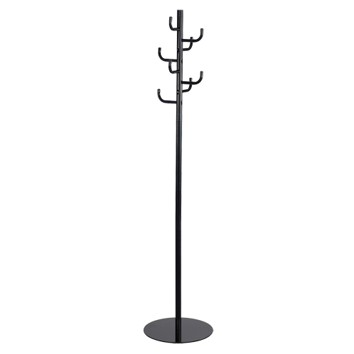 Coat Rack, 68" H, Black, 8 Hook(s) Haskins Industrial Inc.