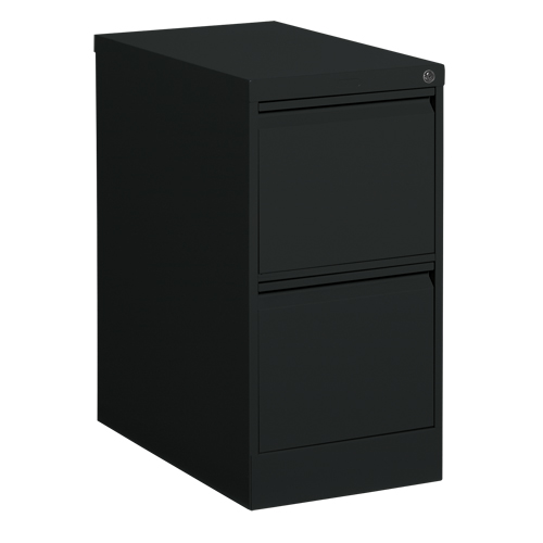 Vertical Filing Cabinet, Steel, 2 Drawers, 15-1/7" W x 25" D x 29" H, Black Haskins Industrial Inc.