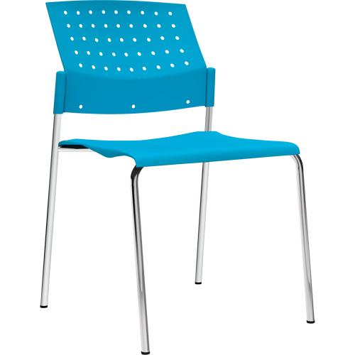 Chaises sans accoudoirs empilables, Plastique, Hauteur 33", Capacit&eacute; 300 lb, Bleu Haskins Industrial Inc.