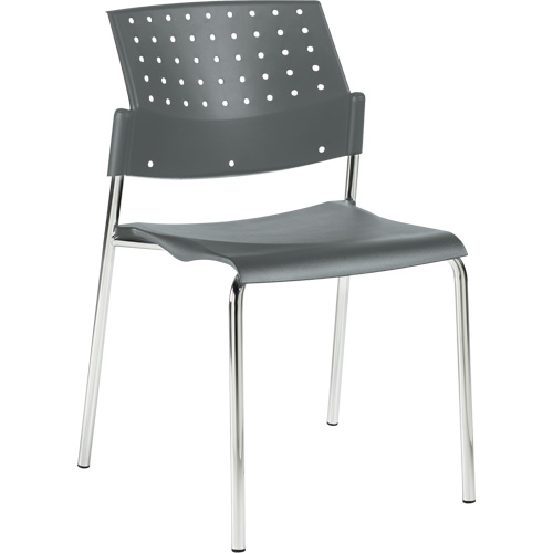 Chaises sans accoudoirs empilables, Plastique, Hauteur 33", Capacit&eacute; 300 lb, Gris Haskins Industrial Inc.