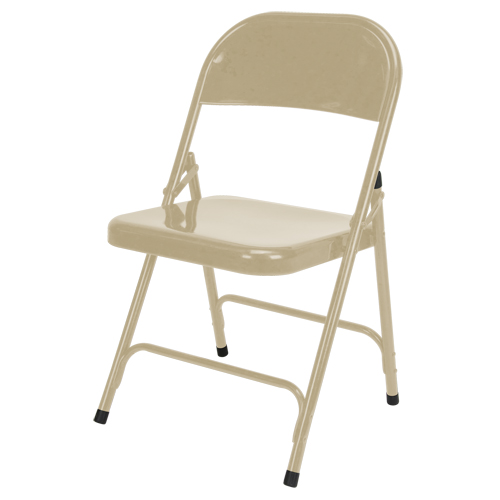 Folding Chair, Steel, Beige, 300 lbs. Weight Capacity Haskins Industrial Inc.