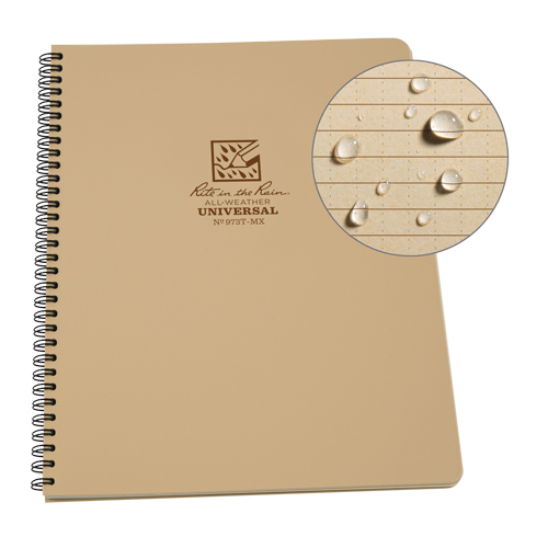 Side-Spiral Notebook, Soft Cover, Tan, 64 Pages, 4-5/8" W x 7" L Haskins Industrial Inc.