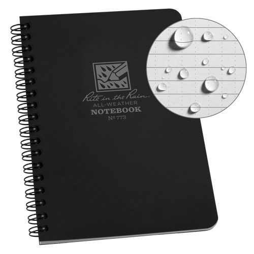Side-Spiral Notebook, Soft Cover, Black, 64 Pages, 4-5/8" W x 7" L Haskins Industrial Inc.