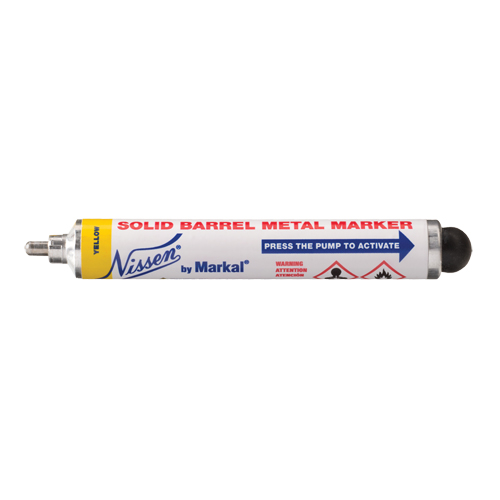 Nissen&reg; Solid Barrel Metal Marker, Liquid, Yellow Haskins Industrial Inc.