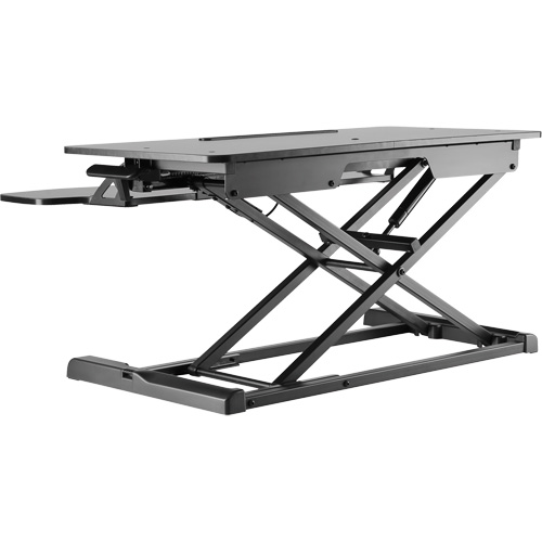 Goya Sit-Stand Workstation, Desktop Unit, 22" H x 31-1/2" W x 24" D, Black Haskins Industrial Inc.