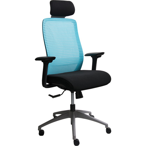 Era Series Adjustable Office Chair with Headrest, Fabric/Mesh, Blue, 275 lbs. Capacity Haskins Industrial Inc.