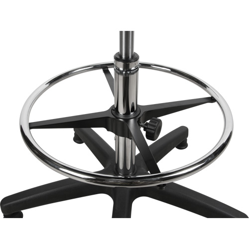 Tabouret robuste et ergonomique, Stationnaire, Ajustable, 39” - 48”, Polyur&eacute;thane Si&egrave;ge, Noir Haskins Industrial Inc.