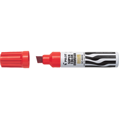 Marqueur &agrave; encre permanent Super Colour Jumbo, Rouge, Pointe Ciseau Haskins Industrial Inc.