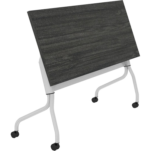 Newland Flip-Top Training Table, 24" L x 60" W x 29-1/2" H, Dark Brown Haskins Industrial Inc.