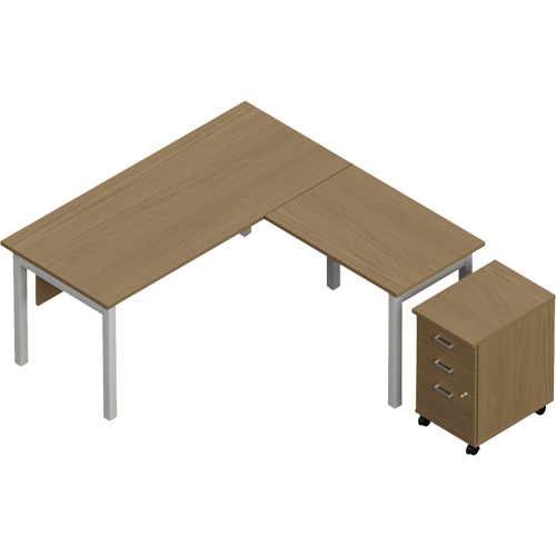 Newland "L" Shaped Desk with Pedestal Haskins Industrial Inc.