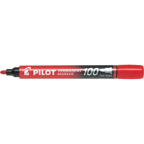 Series 100 Permanent Marker, Bullet, Red Haskins Industrial Inc.