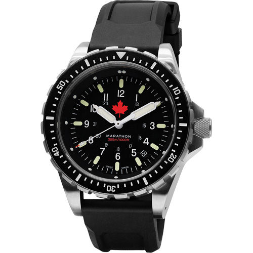 Red Maple Jumbo Diver's Quartz Watch, Digital, Battery Operated, 46 mm, Black Haskins Industrial Inc.