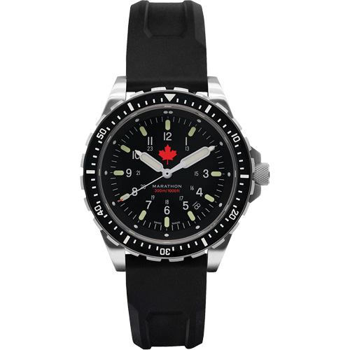 Red Maple Jumbo Diver's Quartz Watch, Digital, Battery Operated, 46 mm, Black Haskins Industrial Inc.