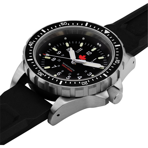 Red Maple Jumbo Diver's Quartz Watch, Digital, Battery Operated, 46 mm, Black Haskins Industrial Inc.