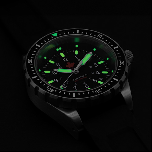Red Maple Jumbo Diver's Quartz Watch, Digital, Battery Operated, 46 mm, Black Haskins Industrial Inc.
