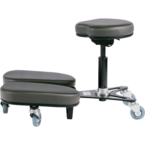 STAG4 Adjustable Kneeling Chair, Vinyl, Black/Grey Haskins Industrial Inc.