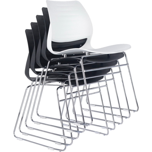 Stacking Chairs, Polypropylene, 32" High, 250 lbs. Capacity, Black Haskins Industrial Inc.