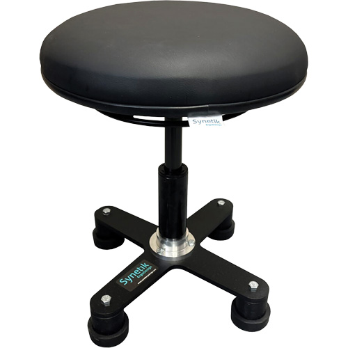Tabouret ergonomique OmniStool, Mobile, Ajustable, Vinyle Si&egrave;ge, Noir Haskins Industrial Inc.