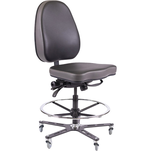 TF180 Ergonomic Industrial Chair, Mobile, Adjustable Height, 280 lbs. Capacity Haskins Industrial Inc.