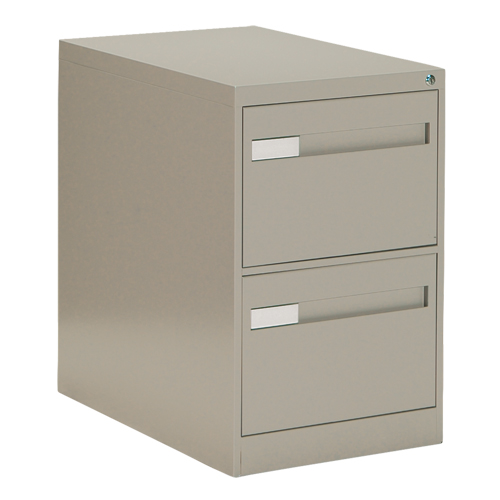 Vertical Filing Cabinet with Recessed Drawer Handles, 2 Drawers, 18.15" W x 26.56" D x 29" H, Beige Haskins Industrial Inc.