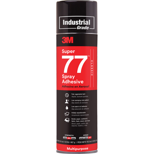 Super 77 Spray Adhesive, Clear, Aerosol Can Haskins Industrial Inc.