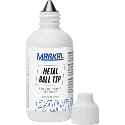 Marqueur Paint-Riter avec pointe en bille m&eacute;tallique, Liquide, Blanc Haskins Industrial Inc.