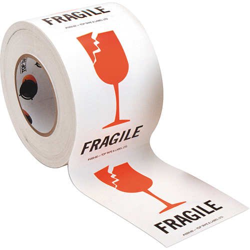 &eacute;tiquettes pour traitement sp&eacute;cial Fragile, 6" lo x 4" la, Rouge/blanc Haskins Industrial Inc.
