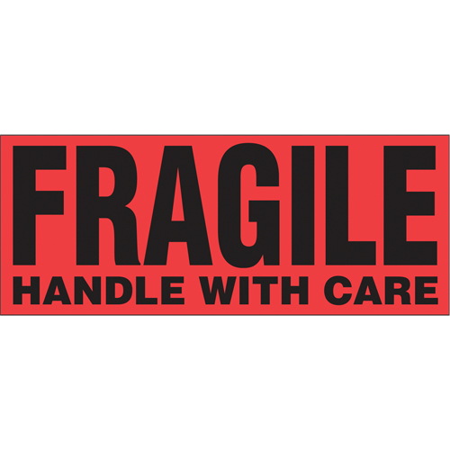 &eacute;tiquettes pour traitement sp&eacute;cial Fragile Handle with Care, 5" lo x 2" la, Noir/rouge Haskins Industrial Inc.