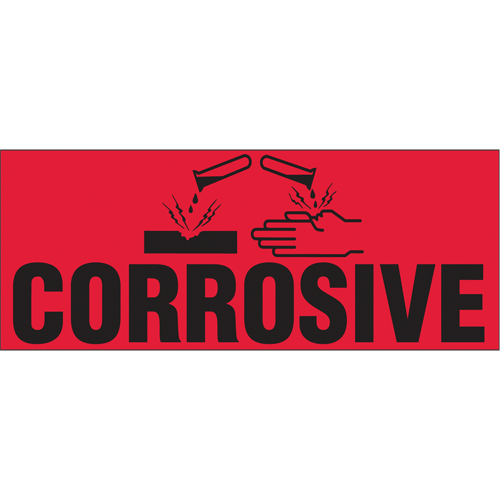 &eacute;tiquettes pour traitement sp&eacute;cial Corrosive, 5" lo x 2" la, Noir/rouge Haskins Industrial Inc.