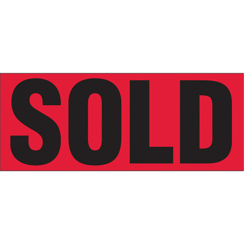 "Sold" Special Handling Labels, 5" L x 2" W, Black on Red Haskins Industrial Inc.