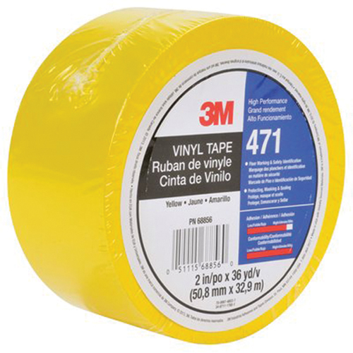 Ruban en vinyle 471, 50,8 mm (2") la x 32,9 m (108') lo, 5,3 mils, Jaune Haskins Industrial Inc.