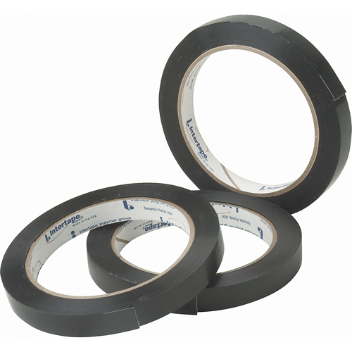 Black General Purpose Strapping Tape, 2.7 mils Thick, 12 mm (47/100") x 54.864 m (180')  Haskins Industrial Inc.