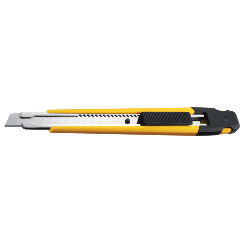 Precision Knife with Pocket Clip, 9 mm, Silver, Rubber Handle Haskins Industrial Inc.