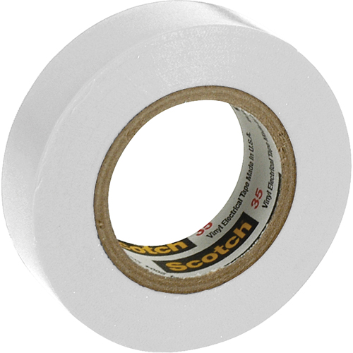 Scotch&reg; 35 Colour Coded Tape, 12.7 mm (1/2") x 6.1 m (20'), White, 7 mils Haskins Industrial Inc.