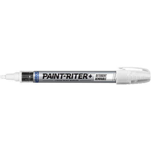 Paint-Riter&reg;+ Detergent Removable Paint Marker, Liquid, White Haskins Industrial Inc.