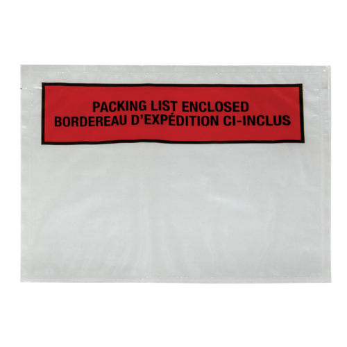 Pochette pour bordereau d'exp&eacute;dition, 7" lo x 5-1/2" la, Style Insertion par l'arri&egrave;re Haskins Industrial Inc.