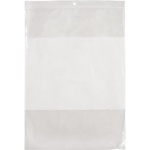Sacs en poly avec espace inscriptible blanc, Refermable, 12" x 9", 2 mils Haskins Industrial Inc.