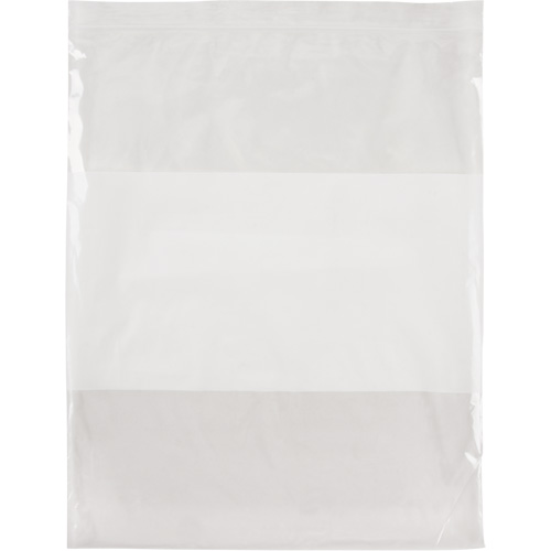 White Block Poly Bags, Reclosable, 15" x 12", 2 mils Haskins Industrial Inc.