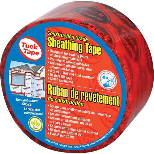 Contractors Sheathing Tape, 60 mm (2-3/8") x 55 m (180.4'), Red Haskins Industrial Inc.