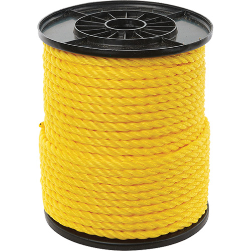 3/8" Yellow Twisted 3-Strand Rope, Polypropylene, 250' Haskins Industrial Inc.