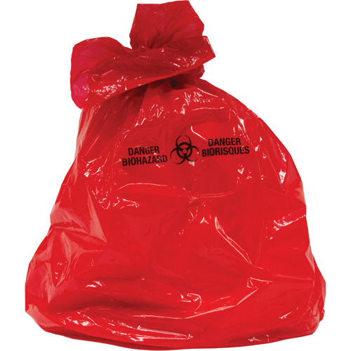 Sacs &agrave; d&eacute;chets, Biorisque, 50" lo x 37" la, 2 mils Haskins Industrial Inc.