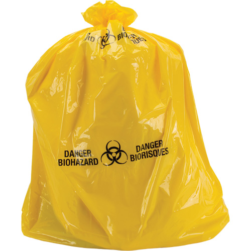 Waste Bags, Bio-Hazard, 60" L x 36" W, 6 mils Haskins Industrial Inc.