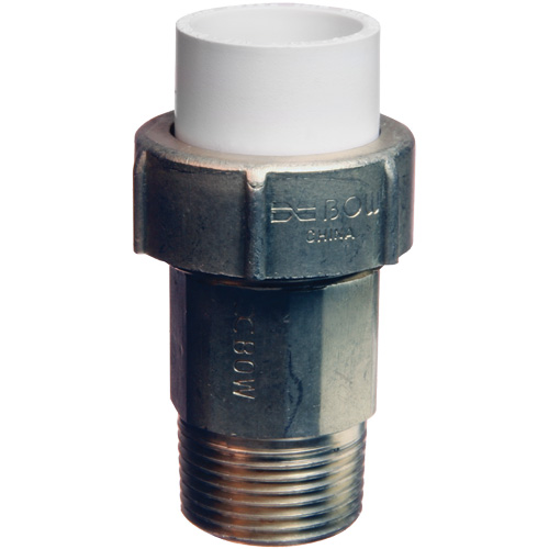 Raccord union, 1" x 3/4", Laiton/PVC-C, Embout femelle x PEX cannel&eacute; Haskins Industrial Inc.