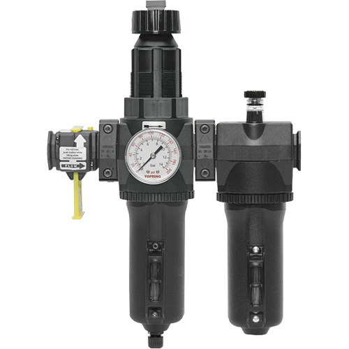 Filtre + r&eacute;gulateur + lubrificateur &agrave; drain manuel avec bol standard et manom&egrave;tre Modulair 400, 3/4" NPT Haskins Industrial Inc.