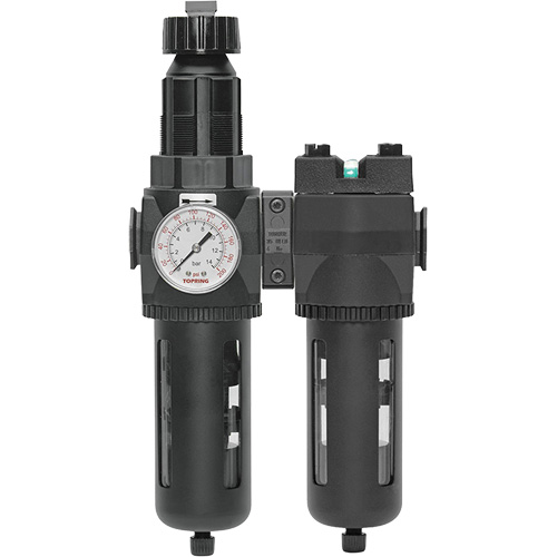 Manual Drain Filter, Regulator & Coalescing Filter with Standard Bowl Modulair 400, 1/4" NPT, 150 PSI, 9.1 fl. oz. Capacity Haskins Industrial Inc.